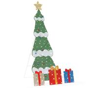 vidaXL Lighted Christmas Tree with 3 Gift Boxes 2D Warm White 150 cm, Living Room, Modern Christmas Tree Decor, Yuletide Light Setup, Festive Home Decoration, LED Holiday Lighting Display