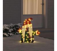 Vidaxl Lighted Gnome With 60 Leds Warm White 71 X 64 Cm Tinsel Fabric