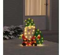 Vidaxl Lighted Santa Claus Warm White 62 X 70 Cm Tinsel Fabric