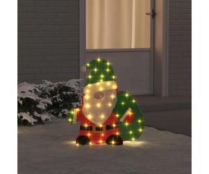 vidaXL Lighted Santa Claus Warm White 70 x 62 cm Tinsel Fabric