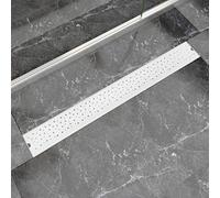 vidaXL Linear Shower Drain Bubble 930x140 mm - Stylish Stainless Steel Drain with High Discharge Capacity, Adjustable Height, Easy to Clean