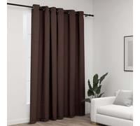 vidaXL Linen-Look Blackout Curtain with Grommets Taupe 290x245cm Drape Blind