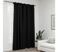 vidaXL Linen-Look Blackout Curtain with Hooks Anthracite 290x245 cm UK HOT