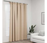vidaXL Linen-Look Blackout Curtain with Hooks Beige 290x245 cm