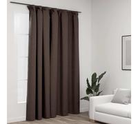 vidaXL Linen-Look Blackout Curtain with Hooks Taupe 290x245 cm