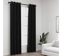 vidaXL Linen-Look Blackout Curtains 2 pcs Anthracite 140x245cm