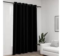 vidaXL Linen-Look Blackout Curtains with Grommets Black 290x245cm