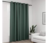 vidaXL Linen-Look Blackout Curtains with Grommets Green Window Blind Drape