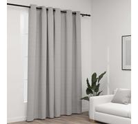 vidaXL Linen-Look Blackout Curtains with Grommets Grey 290x245cm UK NEW