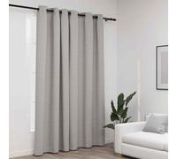 vidaXL Linen-Look Blackout Curtains with Grommets Grey 290x245cm UK HOT