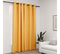 vidaXL Linen-Look Blackout Curtains with Grommets Yellow 290x245cm UK