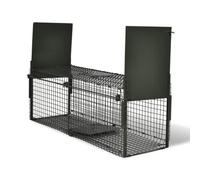 vidaXL Live Trap with 2 Doors - Humane Pest Control, Conveniently Sized, Durable Wire Mesh Design, Safe for Animals and Users, with Foldable Handle for Easy Transport