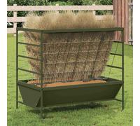 vidaXL Livestock Feeder Olive Green 100 x 60 x 90 cm Cold-Rolled Steel