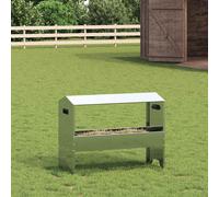vidaXL Livestock Feeding Trough Silver 79 x 35 x 62 cm