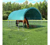 vidaXL Livestock Tent PVC Green Outdoor Canopy Animal Barn Shed Structure