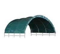 vidaXL Livestock Tent Removable Sheep House Outdoor Pavilion Structure Cattle Protection Canopy Animal Barn Shed Shelter Gazebo PVC Green