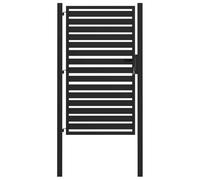 vidaXL Lockable Black Garden Gate - Aluminium Fence Entry, Durable and Elegant, Ideal for Garden or Patio, 100x150 cm, Simple Installation