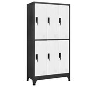 vidaXL Locker Cabinet Anthracite and White Steel Office Storage Locker Cabinet