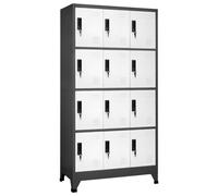 vidaXL Locker Cabinet Anthracite and White Steel Office Storage Cabinet Locker