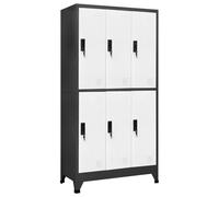 vidaXL Locker Cabinet Anthracite and White Steel Office Storage Locker Cabinet