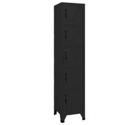 vidaXL Locker Cabinet Black 40 cm Steel Storage Home Office Cabinet Furniture