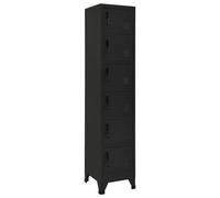 vidaXL Locker Cabinet Black 40 cm Steel Storage Home Office Cabinet Furniture
