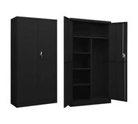 vidaXL Locker Cabinet Black Steel Office Furniture Storage Organiser Wardrobe
