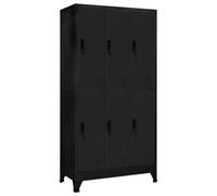 vidaXL Locker Cabinet Black Steel Office Storage Locker Cabinet Furniture