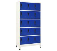 vidaXL Locker Cabinet Grey and Blue 90x40x180 cm Steel