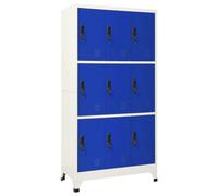 vidaXL Locker Cabinet Grey and Blue 90x45x180 cm Steel