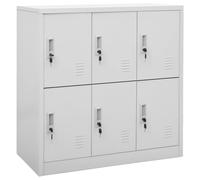 vidaXL Locker Cabinet Light Grey Steel Wardrobe School Office Locker Cabinet