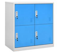 vidaXL Locker Cabinet Light Grey and Blue 90x45x92.5 cm Steel