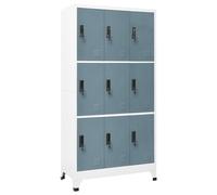 vidaXL Locker Cabinet Light Grey and Dark Grey 90x45x180 cm Steel