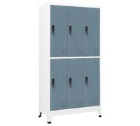 vidaXL Locker Cabinet Light Grey and Dark Grey Steel Office Storage Locker