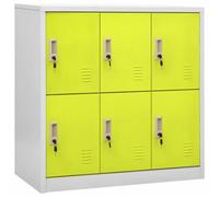 vidaXL Locker Cabinet Light Grey and Green Steel School Office Locker Cabinet