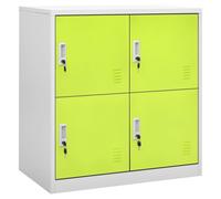 vidaXL Locker Cabinet Light Grey and Green Steel School Office Locker Cabinet