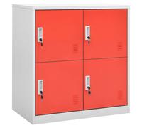 vidaXL Locker Cabinet Light Grey and Red 90x45x92.5 cm Steel