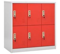 Vidaxl Locker Cabinet Light Grey And Red 90X45X92.5 Cm Steel