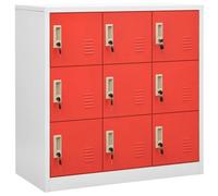 Vidaxl Locker Cabinet Light Grey And Red 90X45X92.5 Cm Steel Locker Cabinets