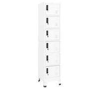 vidaXL Locker Cabinet White 40 cm Steel Storage Home Office Cabinet Furniture