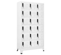 Vidaxl Locker Cabinet White 90X40X180 Cm Steel