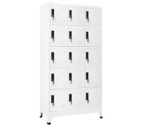 vidaXL Locker Cabinet White 90X40X180 Cm Steel, White