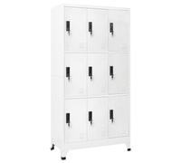 vidaXL Locker Cabinet White 90x45x180 cm Steel