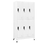 Vidaxl Locker Cabinet White 90X45X180 Cm Steel, White