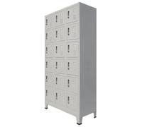 Vidaxl Locker Cabinet With 18 Compartments Metal 90X40X180 Cm