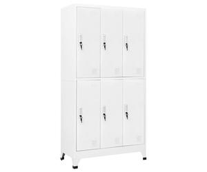 vidaXL Locker Cabinet with 6 Compartments Steel Grey Storage Unit Organiser