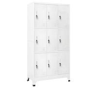 vidaXL Storage Filing Locker Cabinet with 9 Compartments Steel Grey Furniture