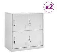 Vidaxl Locker Cabinets 2 Pcs Light Grey 90X45X92.5 Cm Steel