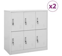 vidaXL Locker Cabinets 2 pcs Light Grey 90x45x92.5 cm Steel