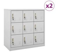 Vidaxl Locker Cabinets 2 Pcs Light Grey 90X45X92.5 Cm Steel